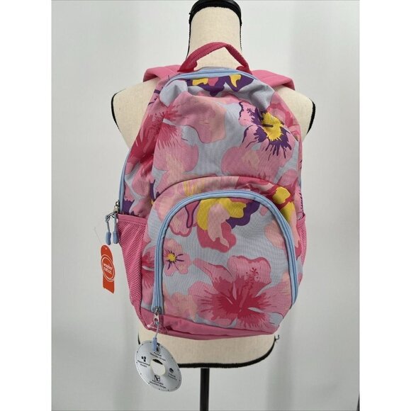 Wonder Nation Kids Backpack Adjustable Straps size L15" x W14" Pink Floral New - Picture 1 of 7